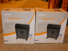 Lot to Contain 2 Boxed Cross Cut Paper Shredders RRP £40 Each