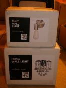 Lot To Contain Three Assorted Lighting Items To Include Fiona Wall Light And Macey Wall Lights