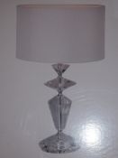 Boxed Home Collection Naomi Glass Base Fabric Shade Table Light RRP £100