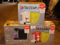 Lot to Contain 3 Boxed Tassimo Vivy 2 Capsule Coffee Makers RRP £50 Each