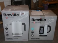 Lot to Contain 2 Boxed Assorted Breville High Gloss Collection and Outline Colelction Cordless Jug