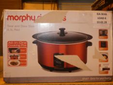 Boxed Morphy Richards Sear And Stew 6.5L Red Slow Cooker RRP £40