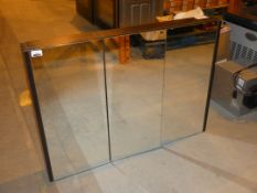 Three Door Walnut Framed Mirrored Bathroom Cabinet RRP £120