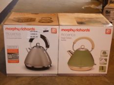 Lot to Contain 2 Boxed Assorted Morphy Richards Cordless Jug Kettles RRP £50 Each