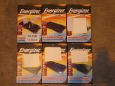 Lot To Contain Six Boxed Energiser Portable Smart Phone And Tablet Chargers RRP £25 Each