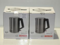 Boxed Bosch 1.7L Rapid Boil 360 Cordless Jug Kettle RRP £70 Each