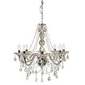 Boxed Home Collection McKenzie Glass and Stainless Steel Chandelier RRP £280