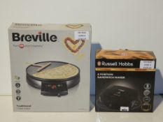 Box Assorted Items to Include Russell Hobbs Two Portion Sandwich Maker and Breville Traditional