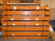 Lot to Contain Approximately 100 Nine Foot Ready Rack Shelving Beams in Orange