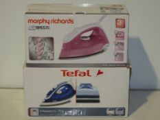 Box Assorted Tefal Maestro 70 and Morphy Richards Breeze Steam Irons RRP £35 Each