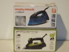 Box Assorted Morphy Richards Breeze and Rowenta Eco Intelligence Steam Irons RRP £40-70 Each