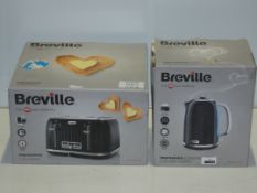 Boxed Assorted Kitchen Items to include a Breville Impressions Gloss Black Cordless Jug Kettle