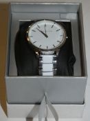Boxed Red Herring Ladies Two Tone White and Silver Wrist Watch RRP £40