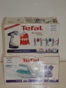 Boxed Assorted items to include Tefal Garment Steamer and Tefal Freemove Freedom Air Steam Iron
