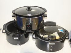 Assorted Crockpot and Morphy Richards Electrically Heated Slow Cookers