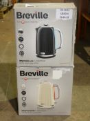 Boxed Breville Impressions Collection 1.5L Rapid Boil Jug Kettles in Cream and Gloss Black RRP £50