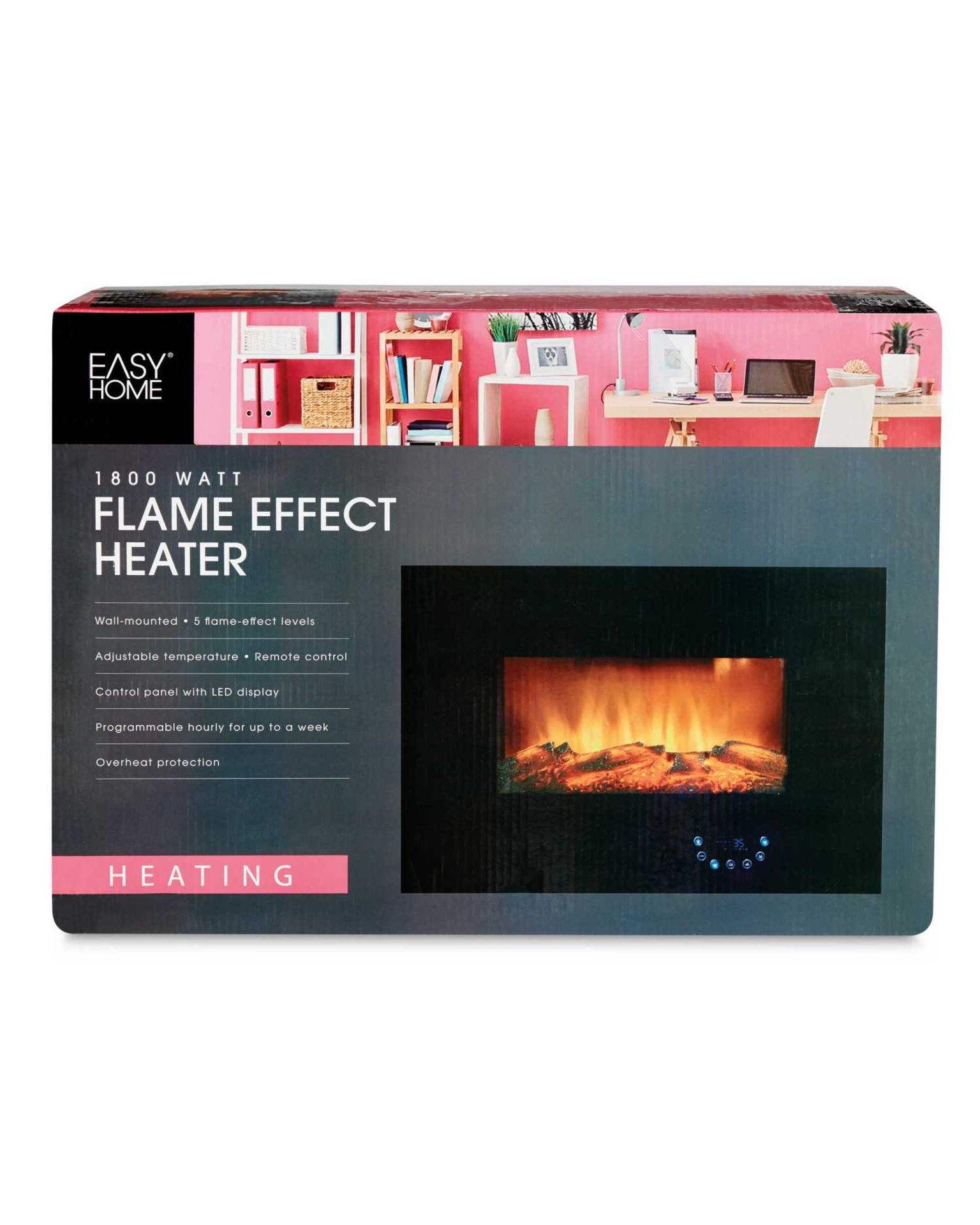 Boxed EasyHome 1800W Real Flame Effect Heater