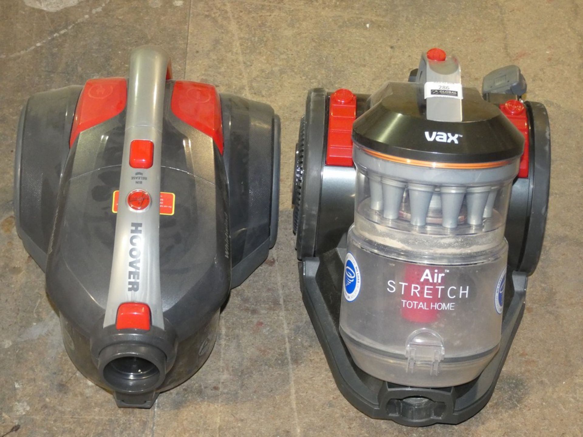 Assorted Cylinder Vacuum Cleaners with no Accessories by Hoover and Vac