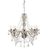 Boxed Home Collection Mackenzie Stainless Steel and Glass Chandelier RRP £280