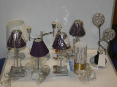 Lot to Contain 10 Assorted Lighting Items To Include Stainless Steel and Glass Droplet Designer