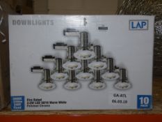 Boxed LAP 2.5W Warm White 10 Pack Downlights with a Polished Chrome Finish