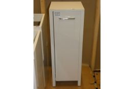 Tall Gloss White Single Door Bathroom Storage Cupboard RRP £200