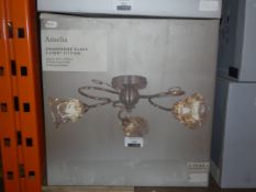 Lot to Contain 2 Boxed Amelia Champagne Glass 3 Light Spotlight Fittings Combined RRP £60