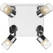 Lot to Contain 2 Darr Lighting Artmes 4 Plate Polished Chrome Finish Spotlight Fittings Combined RRP