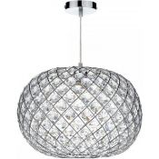 Boxed Dar Lighting Juanita Large Polished Chrome Finish None Electric Ceiling Light Pendant