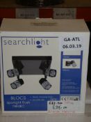 Lot to Contain 3 Assorted Lighting Items To Include a Search Light Blocks Black Chrome Finish 4