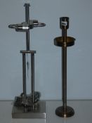Lot to Contain 2 Antique Brass and Stainless Steel Table Light Bases Only
