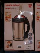 Boxed Morphy Richards 1.6L Stainless Steel Soup Maker RRP £65