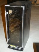 Stainless Steel and Black Under Counter Wine Cooler