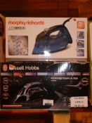 Lot to Contain 2 Assorted Morphy Richards and Russell Hobbs Steam Irons Combined RRP £90