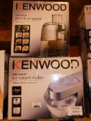 Lot to Contain 2 Assorted Items To Include a Kenwood Ice Cream Maker and a Pro Slice Attachment