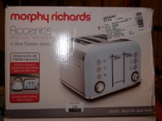 Boxed Morphy Richards Accents 4 Slice Toaster in Blue RRP £60