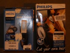 Lot to Contain 2 Boxed Assorted Items To Include Series Triple Head Shaver and a Hair Styler