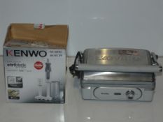 Assorted Boxed and Unboxed Items To Include Stick Blenders and Breville Ceramic Health Grills
