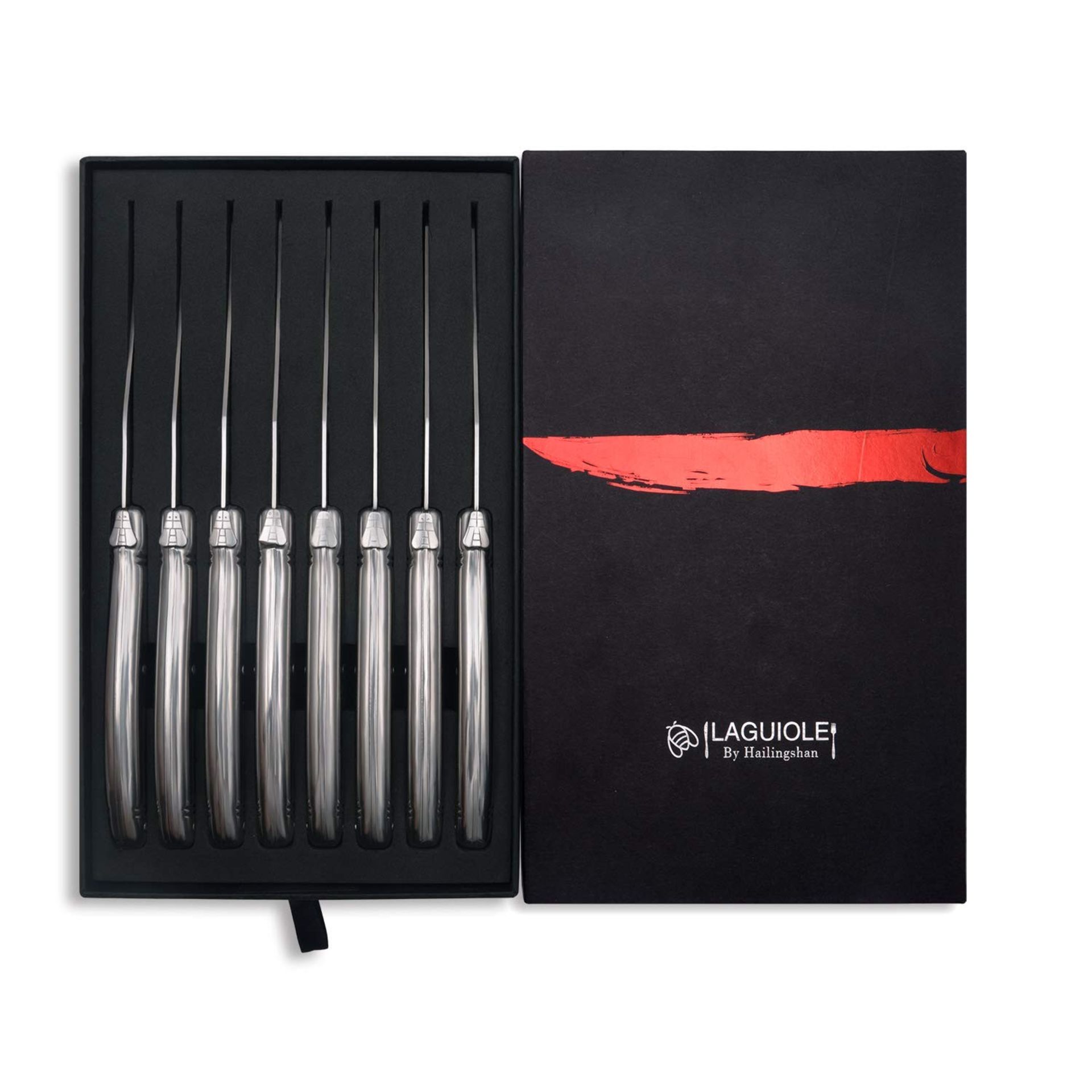 Boxed Brand New Laguiloe Style By Hallingshan Set of 8 Steak Knifes RRP £49.99