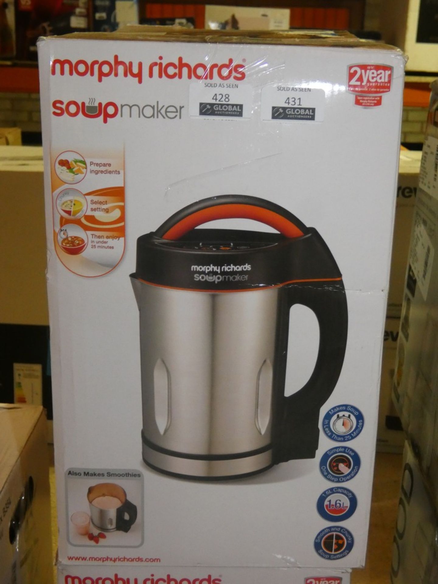 Boxed Morphy Richards Stainless Steel Soup Maker RRP £65