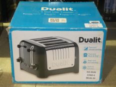 Boxed Dualit Stainless Steel and Cream 4 Slice Toaster RRP £80