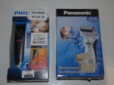 Boxed Assorted Philips Beard Trimmers and Panasonic Triple Head Shavers