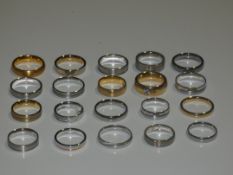 Lot to Contain 20 Gestner Style Desginer Shoe Piece Wedding Rings in Assorted Sizes and Styles