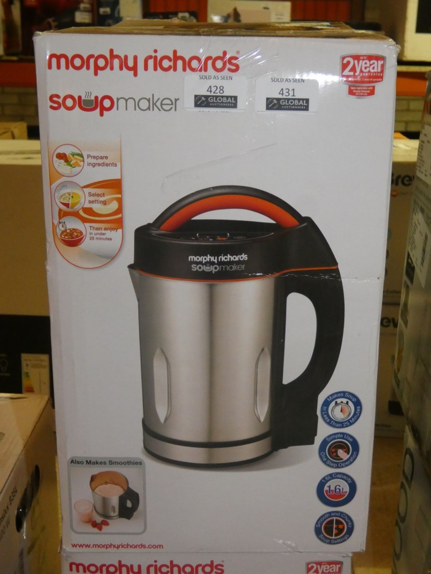 Boxed Morphy Richards Stainless Steel Soup Maker RRP £65