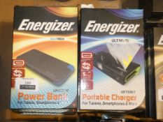 Boxed Assorted Energiser Portable Battry Chargers for Smart Phones and Tablets RRP £35 - £45 Each