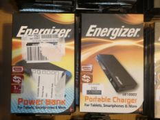 Boxed Assorted Energiser Portable Battry Chargers for Smart Phones and Tablets RRP £35 - £45 Each