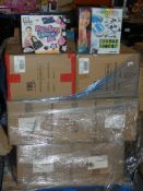 Pallet Containing a Large Quantity of Assorted Brand New and Sealed Items Perfect for Market Trading