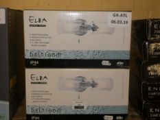 Lot to Contain 2 ELBA Bathroom Lights with Clear Frosted Glass Shades RRP £55