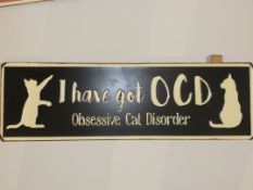 Lot to Contain 30 Brand New I Have Got OCD Obessive Cat Disorder Metal Decorative Signs RRP £5 Each