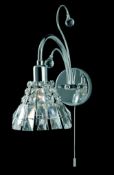 Boxed Impex Coffin Led Crystal Wall Light with Chrome Finish RRP £160